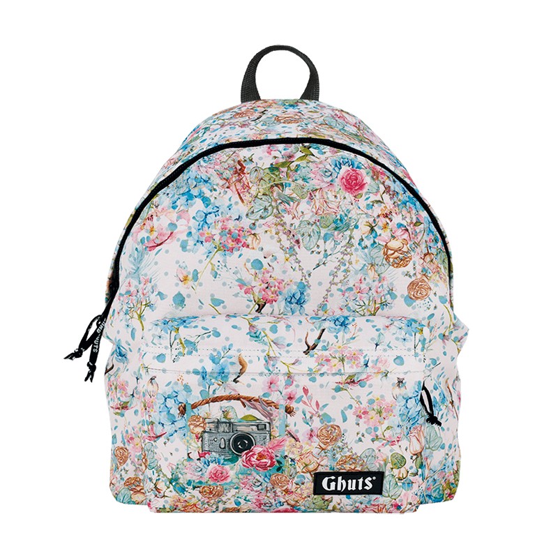 Mochila Ghuts branca floral